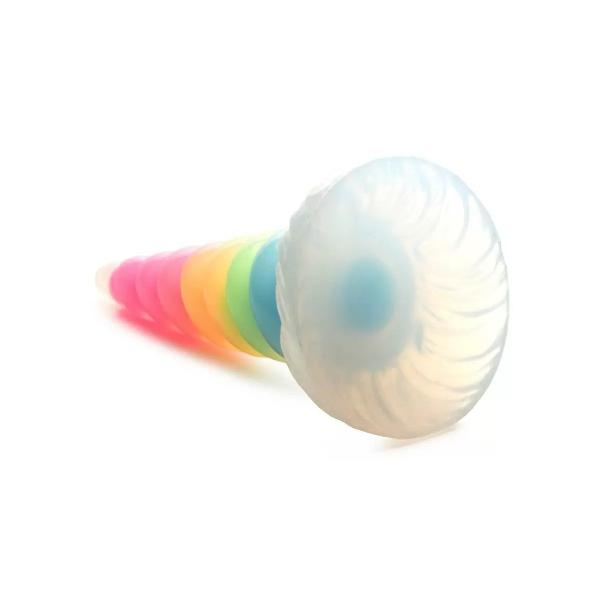 Uni-Glow Glow-in-the-Dark Rainbow Silicone Dildo Uni-Glow Glow-in-the-Dark Rainbow Silicone Dildo