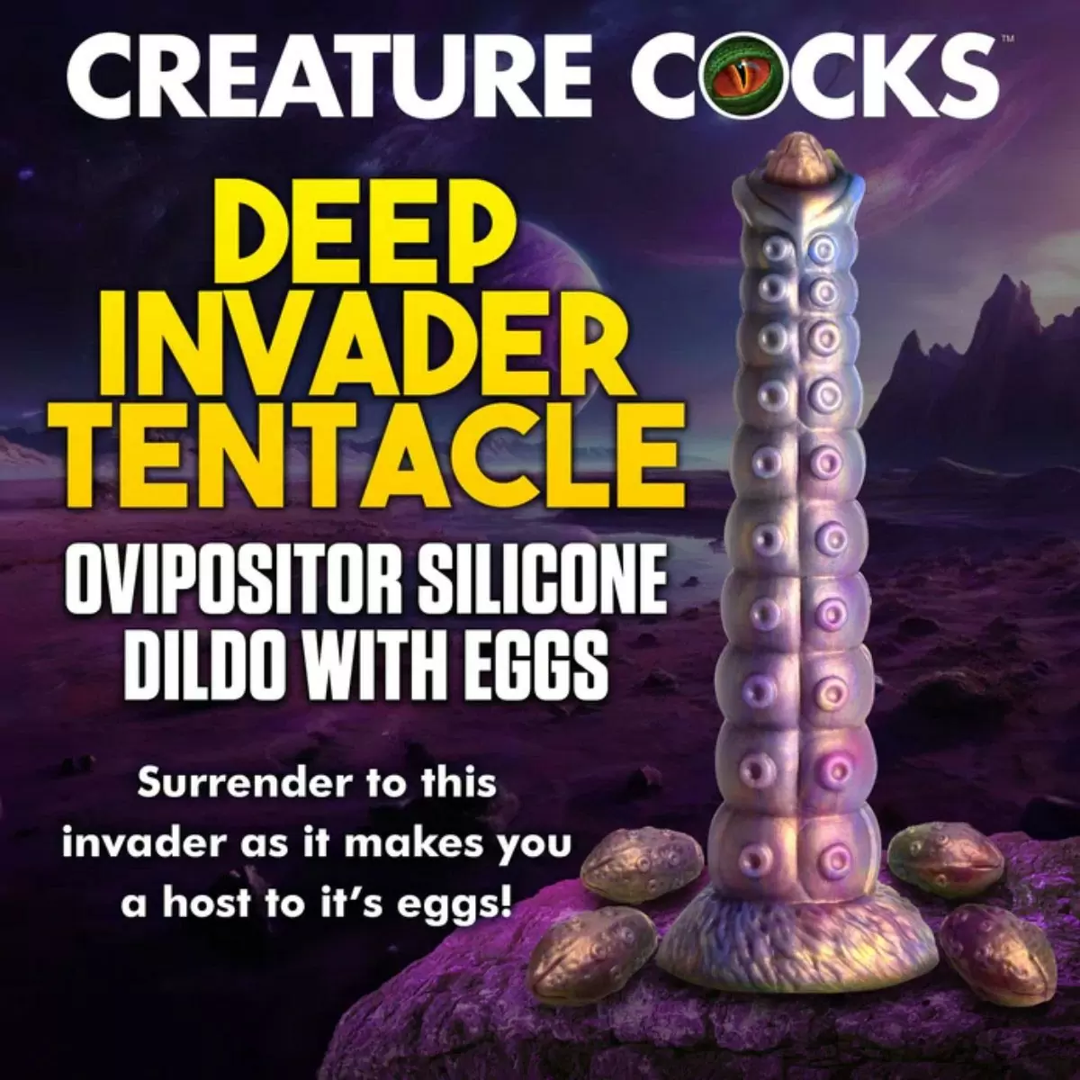Deep Invader Tentacle Ovipositor Silicone Dildo with Eggs Deep Invader Tentacle Ovipositor Silicone Dildo with Eggs