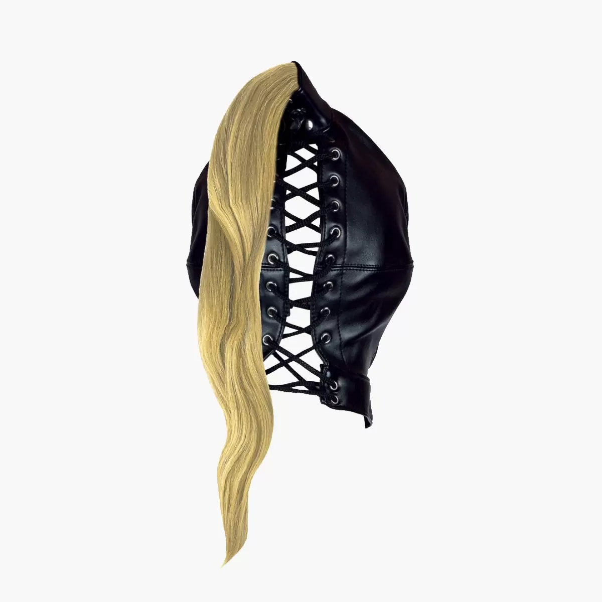 Mask with Blonde Ponytail Black
