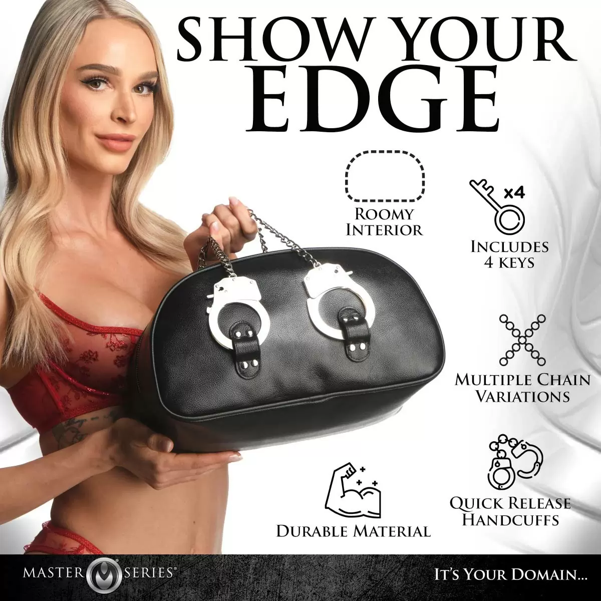 Cuffed & Loaded Travel Bag with Handcuff Handles Cuffed & Loaded Travel Bag with Handcuff Handles