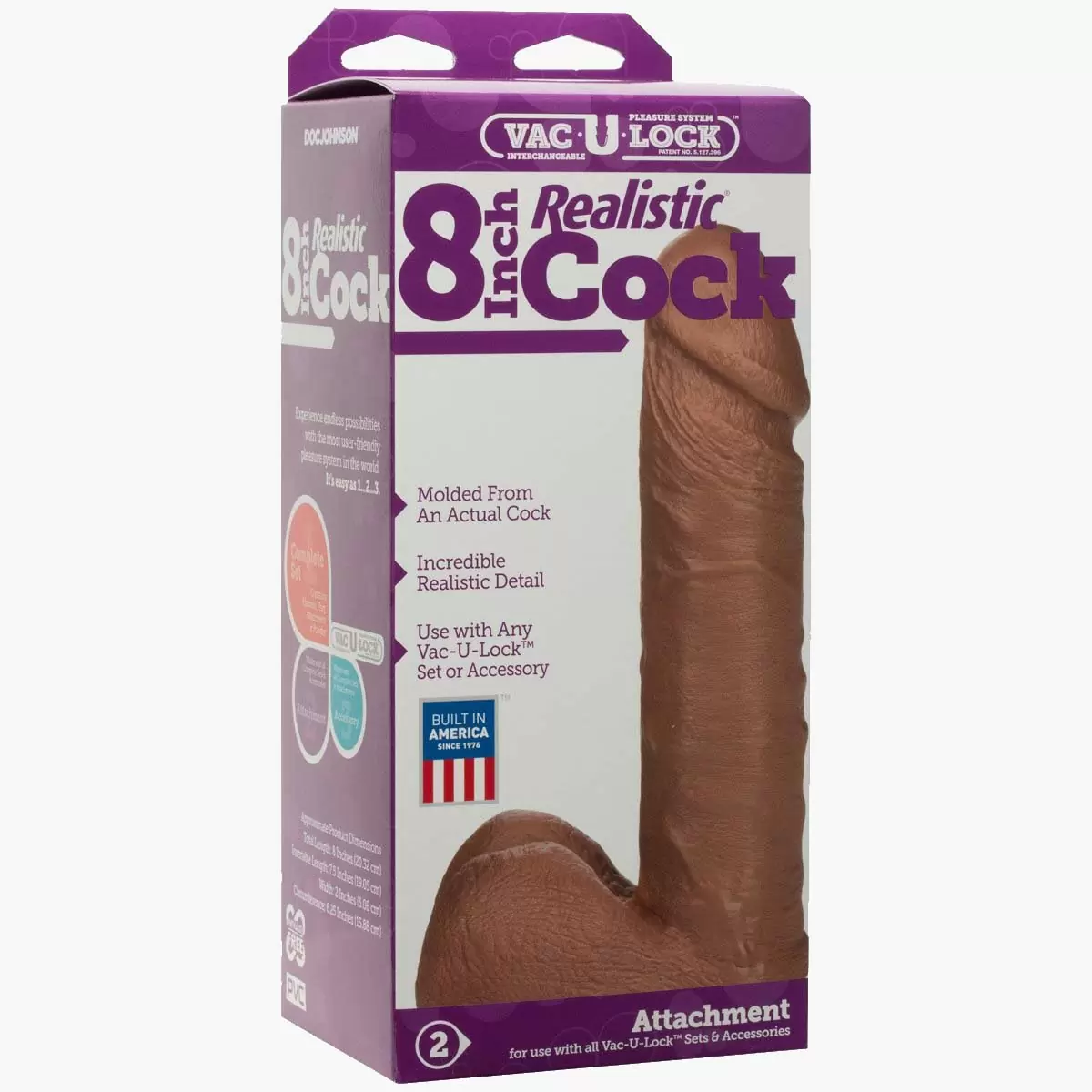Realistic Caramel Cock Vac U Lock 8in Realistic Caramel Cock Vac U Lock 8in