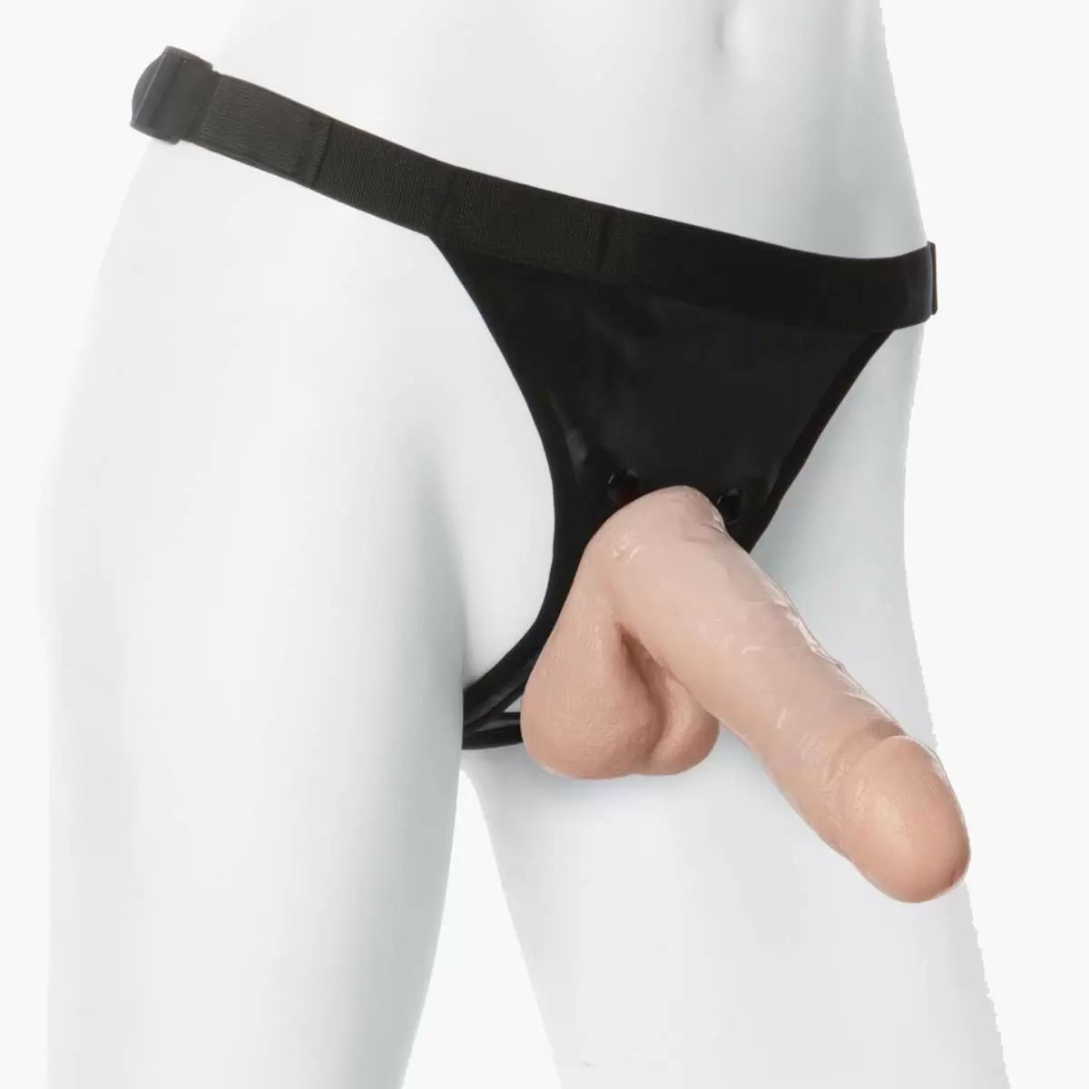 Vac U Lock Realistic Cock with Ultra Harness White 6in Vac U Lock Realistic Cock with Ultra Harness White 6in