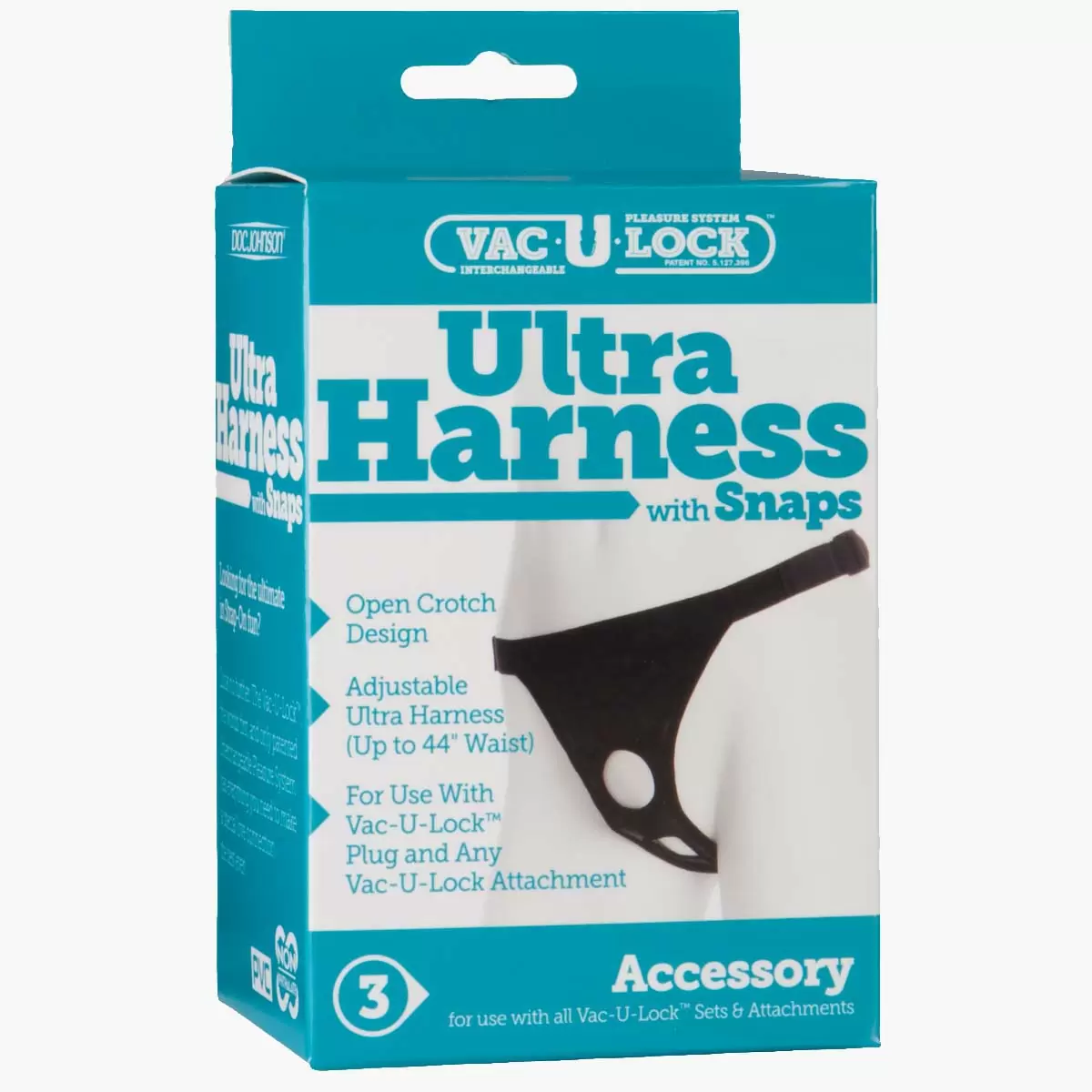 Vac U Lock Ultra Harness With Snaps Black