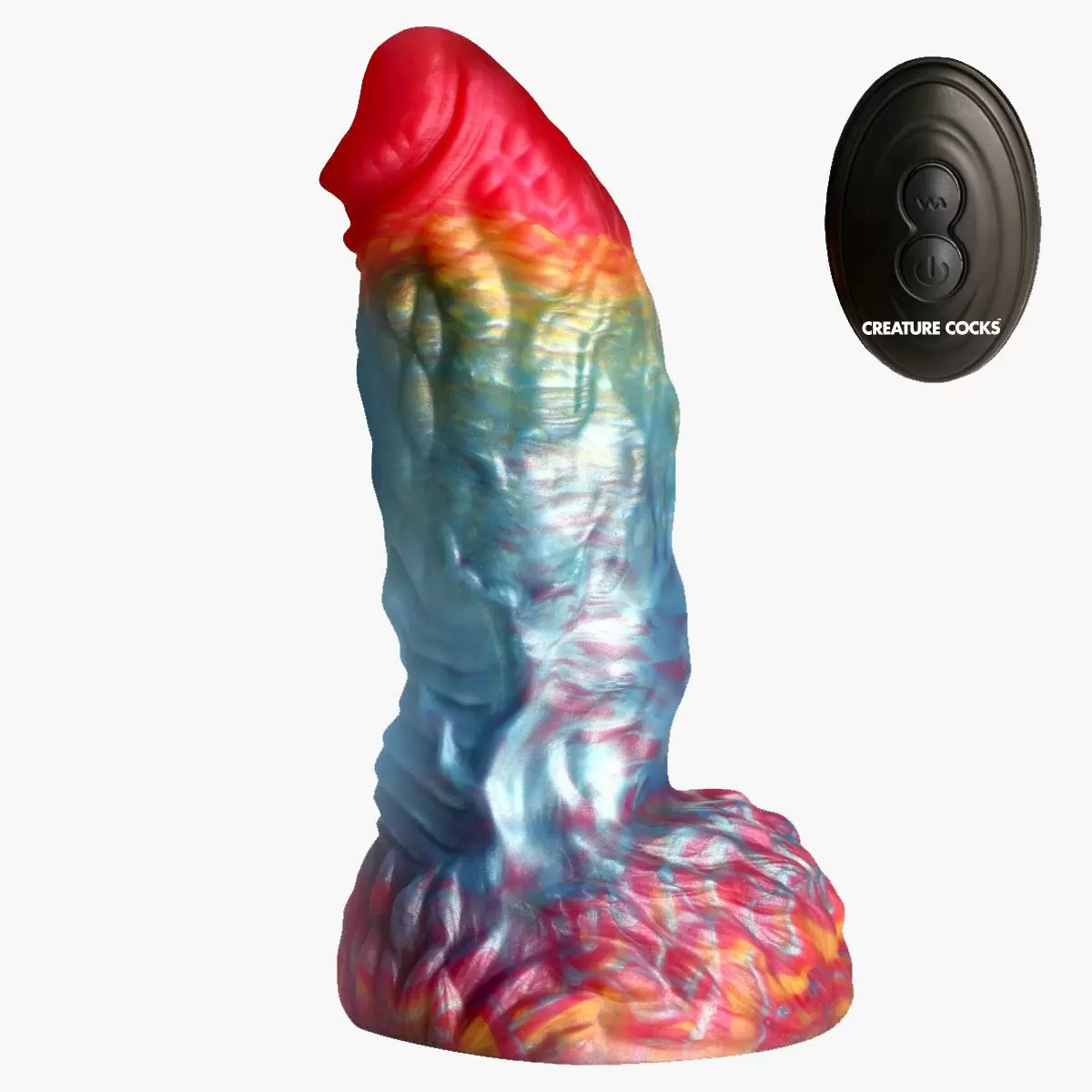 Rainbow Phoenix Vibrating Silicone Dildo