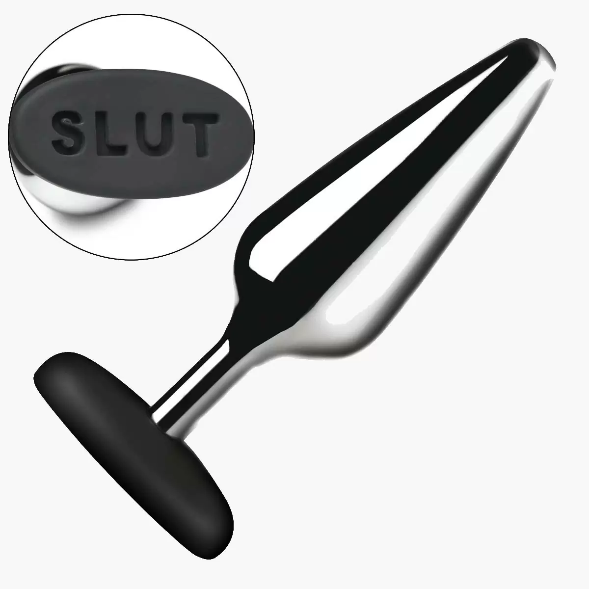 Butt Slut Metal & Silicone Butt Plug
