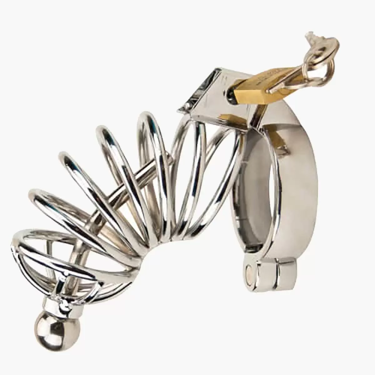 Corkscrew Male Chastity Device with Penis Plug
