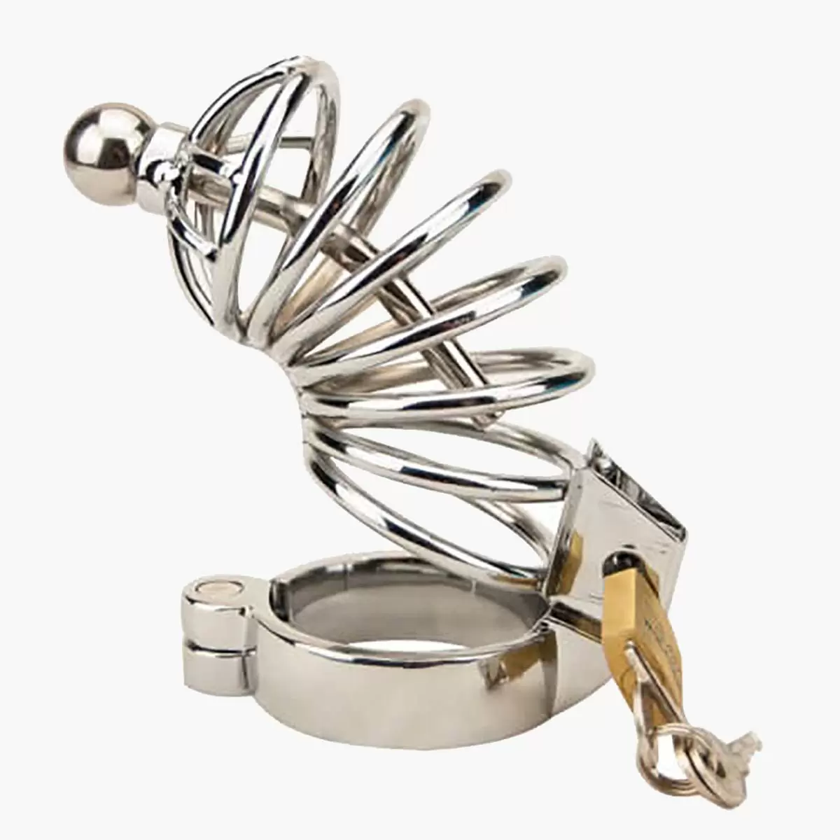 Corkscrew Male Chastity Device with Penis Plug
