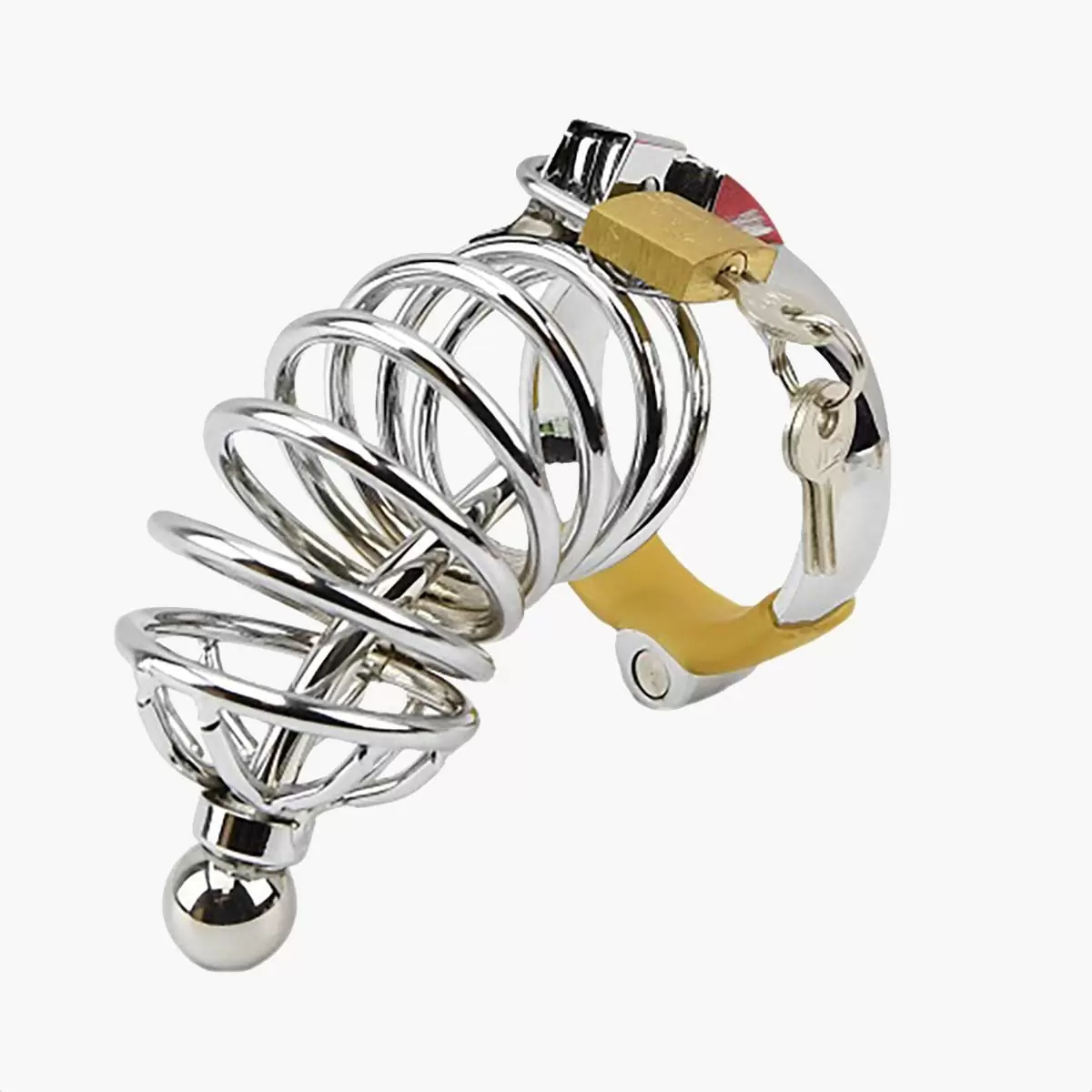 Corkscrew Male Chastity Device with Penis Plug Corkscrew Male Chastity Device with Penis Plug