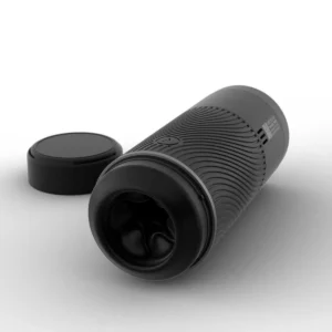 Pow Masturbator Stroker With Pressure Control Black Pow Masturbator Stroker With Pressure Control Black