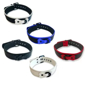Vegan Puppy Collar Black Red Blue White