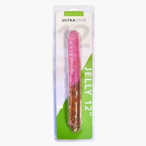 Ultra Cock Jelly Double Ended Dildo 12 Inch Pink