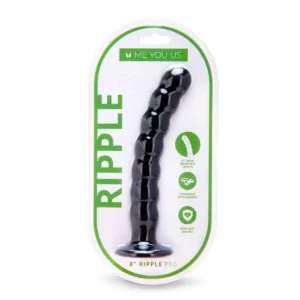 Ripple G-Spot Pegging Dildo Black 8 Inch
