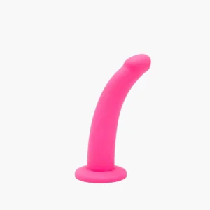 7″ Pink Curved Silicone Dildo