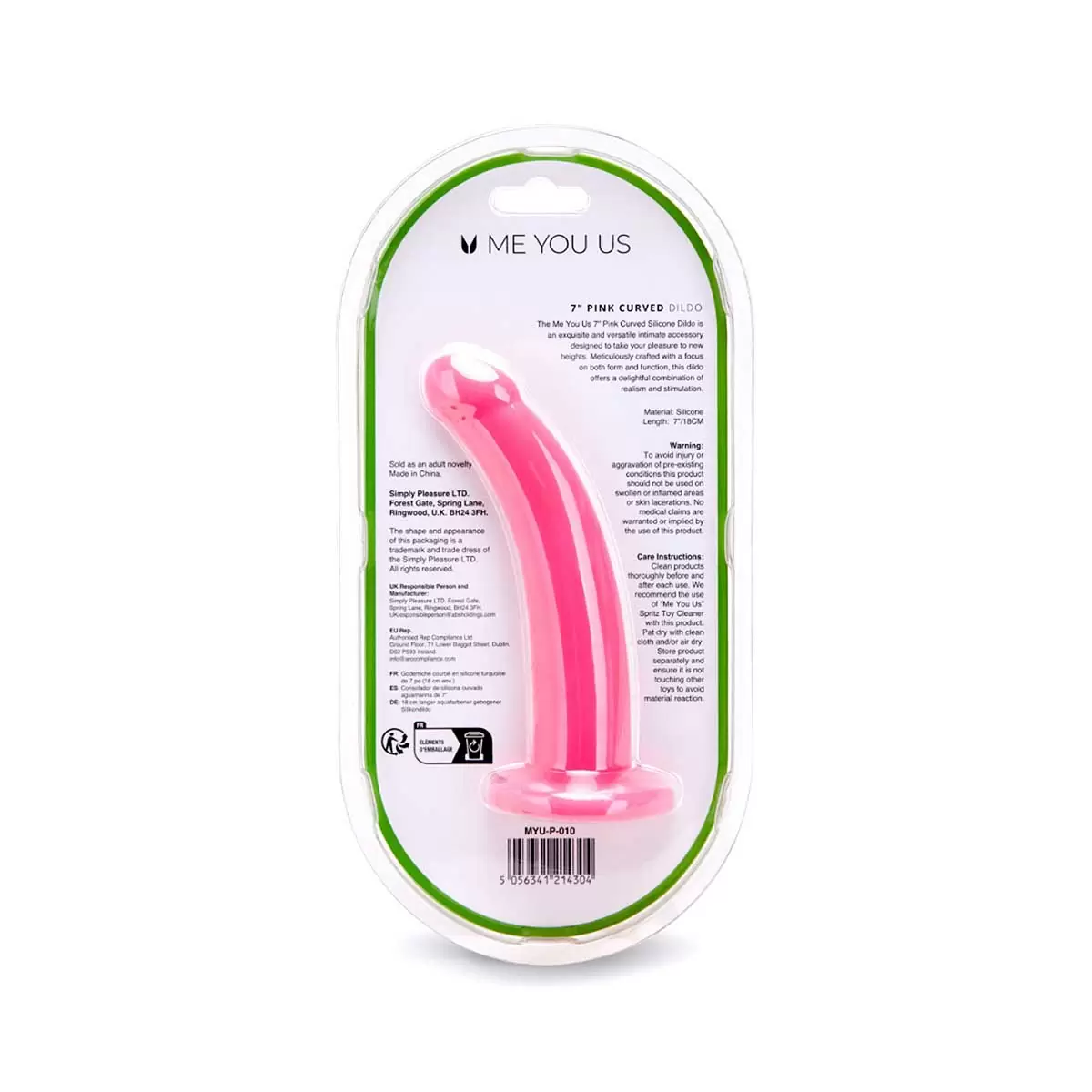 7″ Pink Curved Silicone Dildo 7″ Pink Curved Silicone Dildo