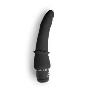 7″ Slim Anal Realistic Vibrator Black Flesh