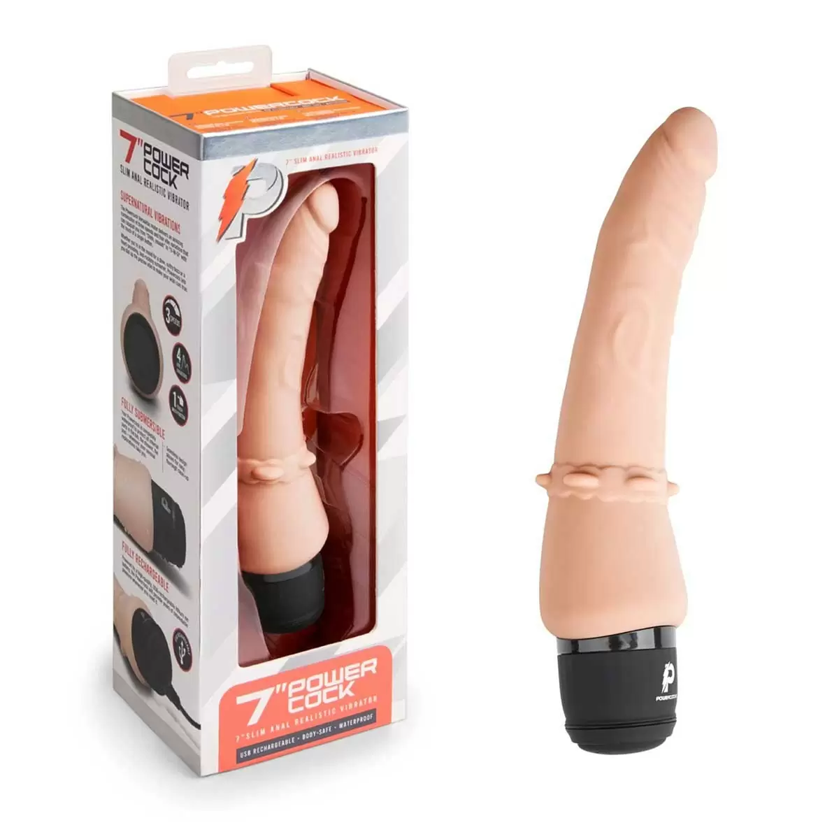 7″ Slim Anal Realistic Vibrator Black Flesh 7″ Slim Anal Realistic Vibrator Black Flesh