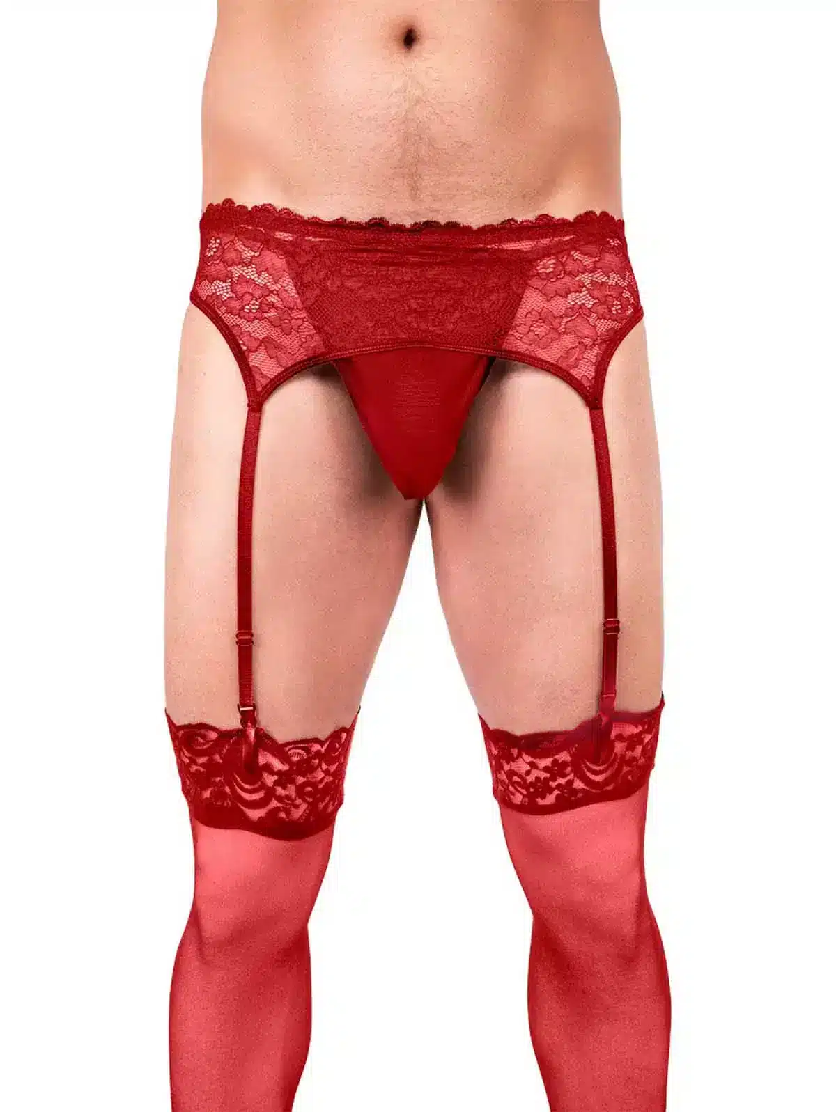 Red Mens Lace Garter Set Red Mens Lace Garter Set