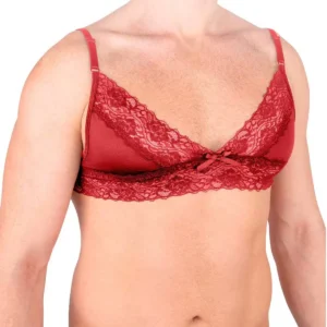 Red Mens Lace Garter Set