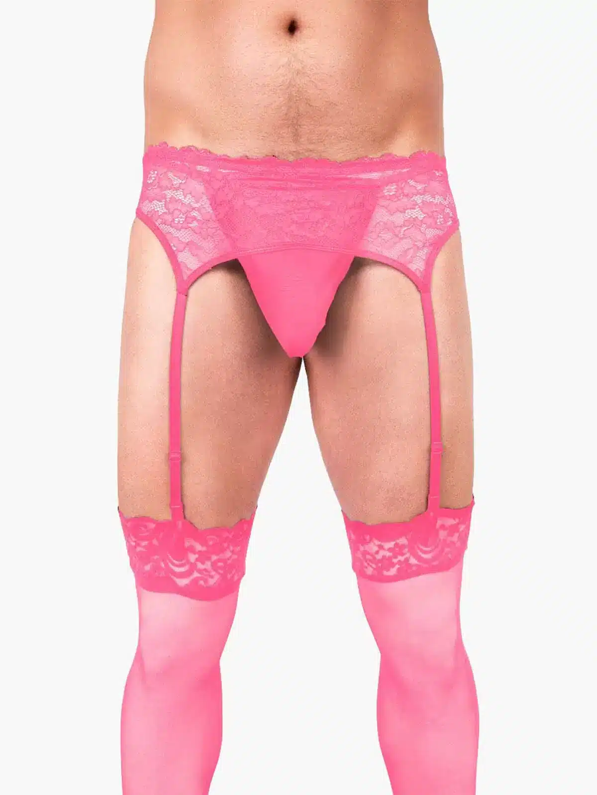 Mens Pink Lace Garter Set Mens Pink Lace Garter Set
