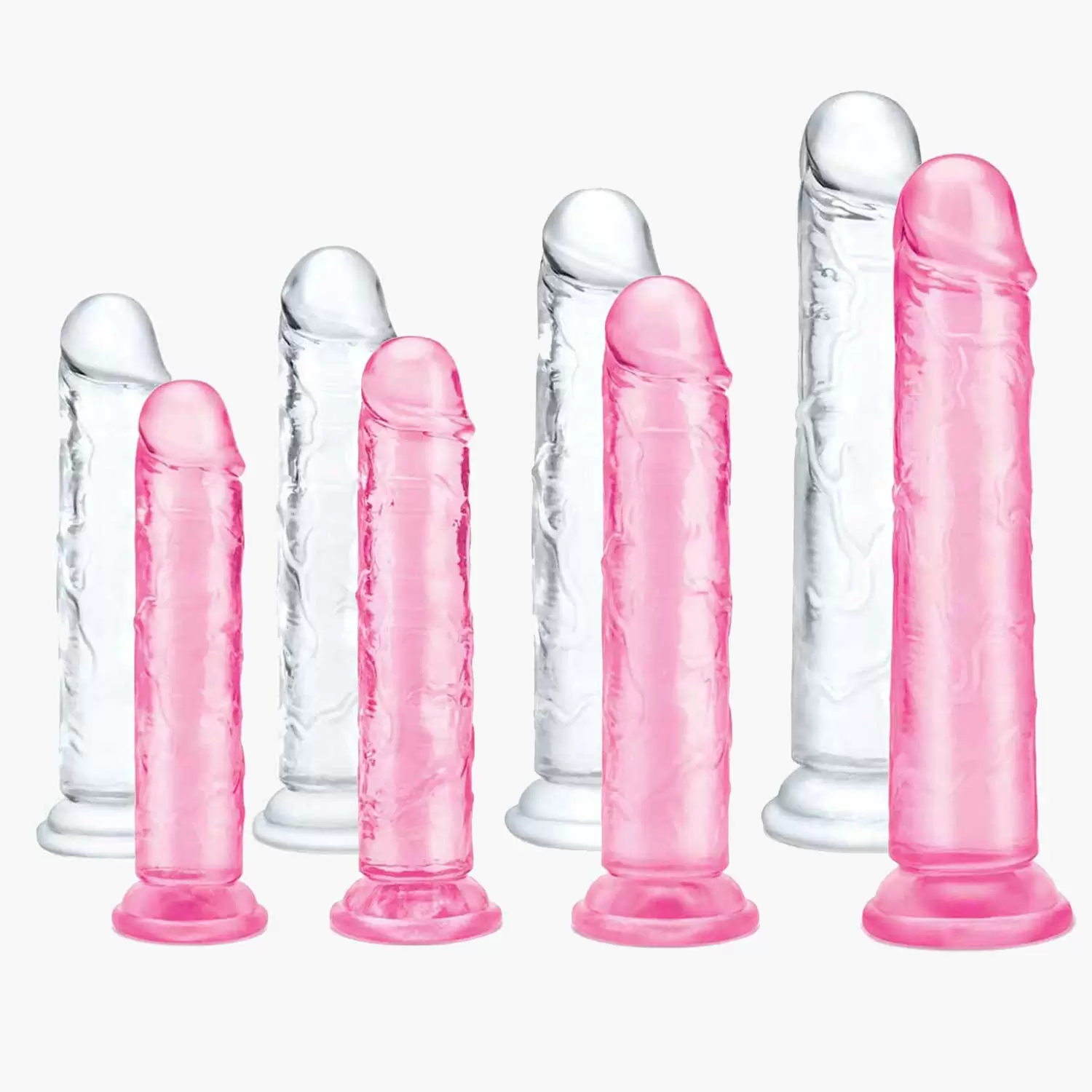 Me You Us Ultra Cock Jelly Dong 6 7 7.5 8.5in Clear Pink