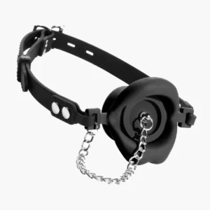 Plugged Silicone Feeding Gag Black