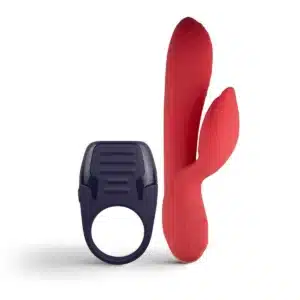 Love Me Vibrator & Cock Ring Set Red Black