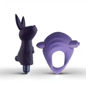 Give Me Bunny Vibrator & Cock Ring Set Purple Give Me Bunny Vibrator & Cock Ring Set Purple